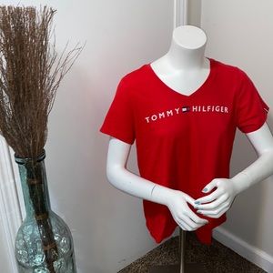 Tommy Hilfiger v neck graphic tee shirt